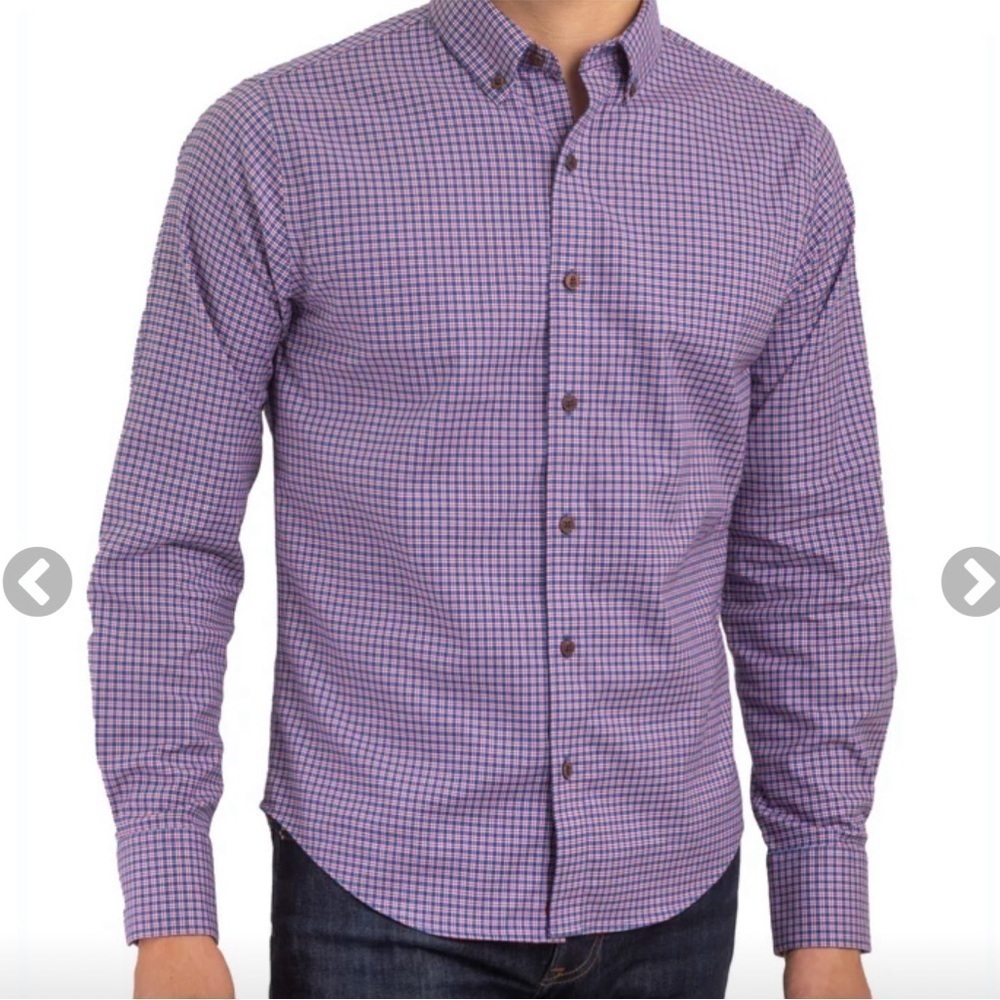 Twillory Untuck(able) Blue Red Appalachia Check Button Down Shirt